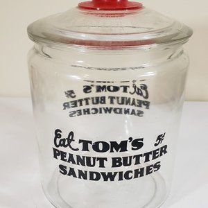 Vintage Eat Toms Peanut Butter Sandwiches Lg Jar